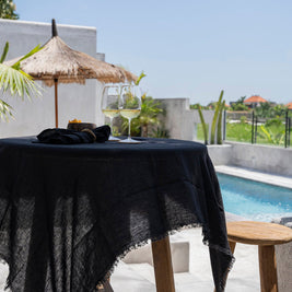 The Linen Tablecloth - Black - 150x200