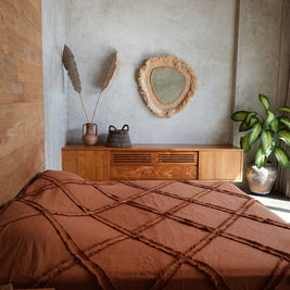 The Berber Bed Throw - Terracotta