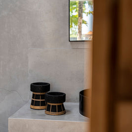 The Serene Candle Holder - Black Natural - S