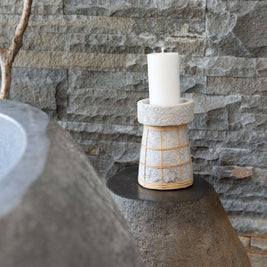 The Serene Candle Holder - Concrete Natural - L