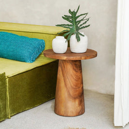 The Timber Conic Side Table - Natural - 50