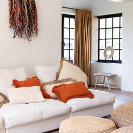 The Raffia Flores Pouffe - Natural