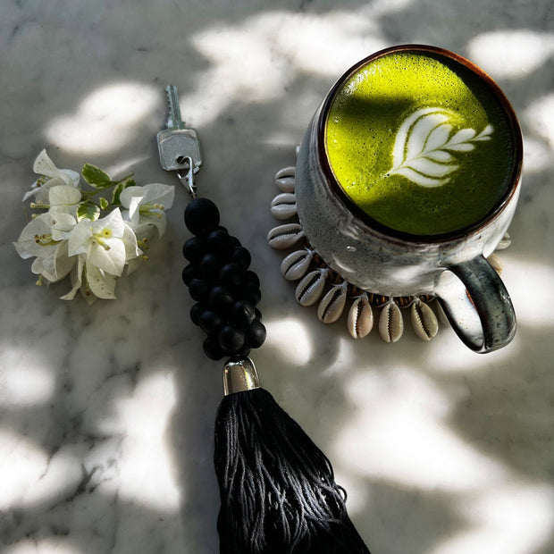 The Wooden Beads Keychain - Black