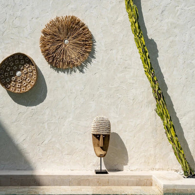 The Cowrie Mask on Stand - Medium
