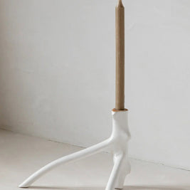 The Triple Twig Candle Holder - White