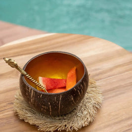 The Fringe Raffia Coaster - Natural