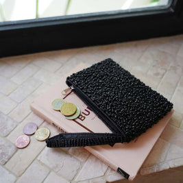 The Black Beaded Wallet