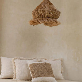 The Raffia Stamp Cushion Cover - Natural