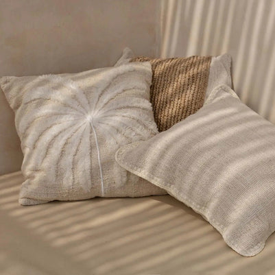 The Isla Palm Cushion Cover - Natural White