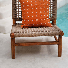 The Zillion Kiss Cushion Cover - Terracotta White