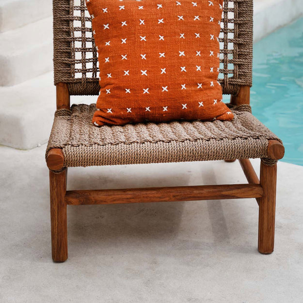 The Zillion Kiss Cushion Cover - Terracotta White