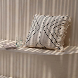 The Tribal Cushion Cover - Natural Black