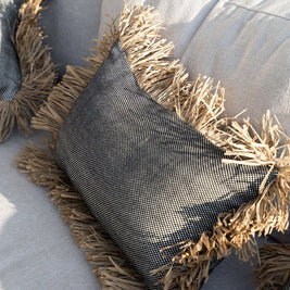 The Cotton Bonita Cushion Cover - Natural Black - 30x50