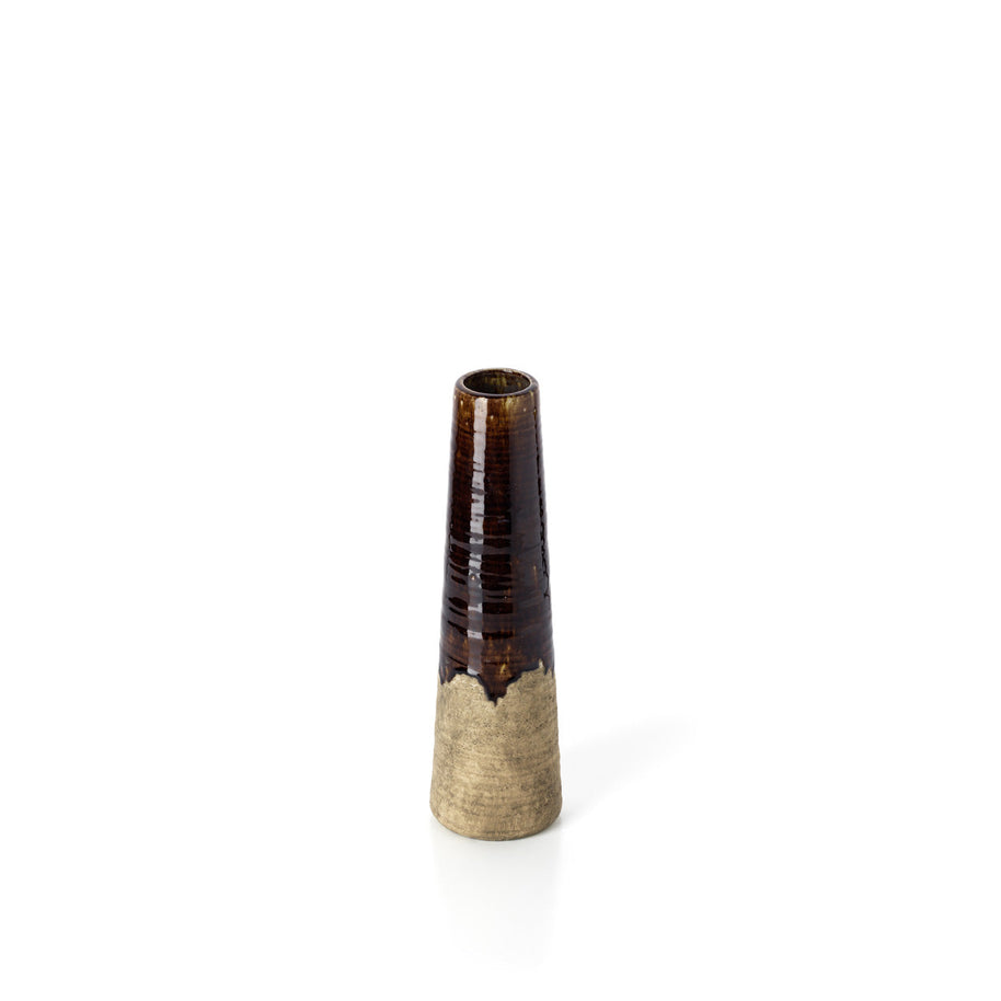 The Amber Cone Vase - Concrete Brown - S