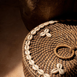 The Rattan Compartment Basket - Natural Brown
