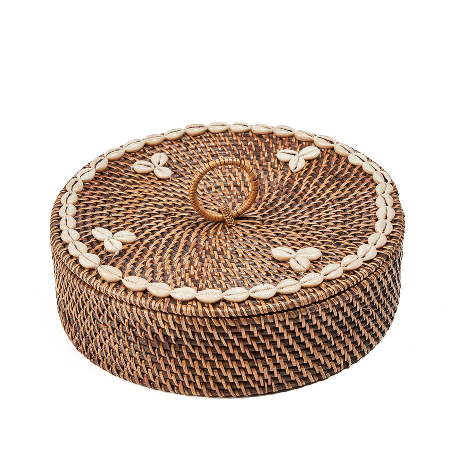 The Rattan Compartment Basket - Natural Brown