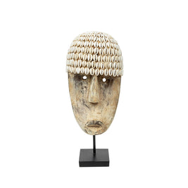 The Cowrie Mask on Stand - Medium