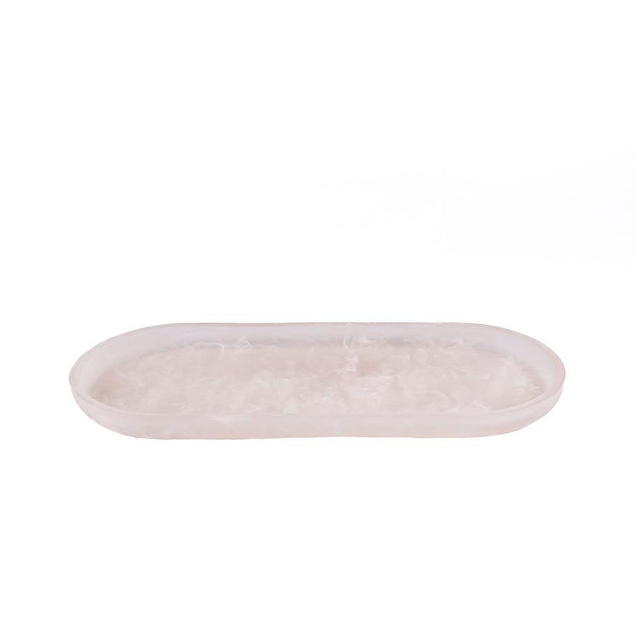 The Resin Oval Plate - Pink White