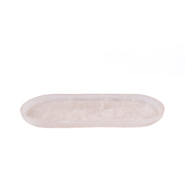 The Resin Oval Plate - Pink White