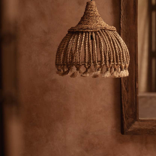 The Abaca Tassel Pendant - Natural - S