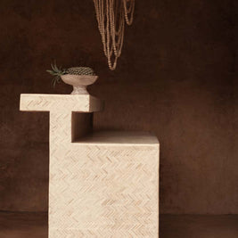 The Wooden Bead Chandelier - Natural - L