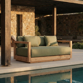 The Umalas Two Seater Sofa - Outdoor - Green Alga