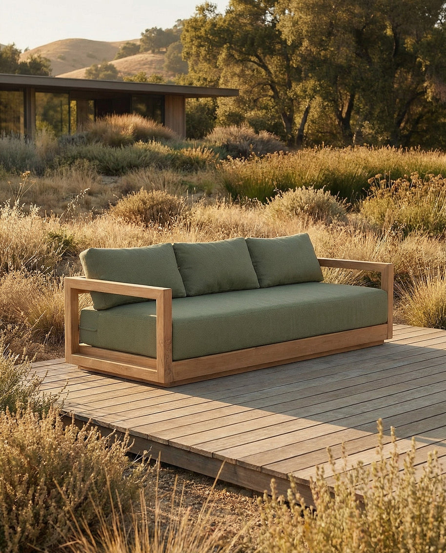 The Umalas Three Seater Sofa - Outdoor - Green Alga