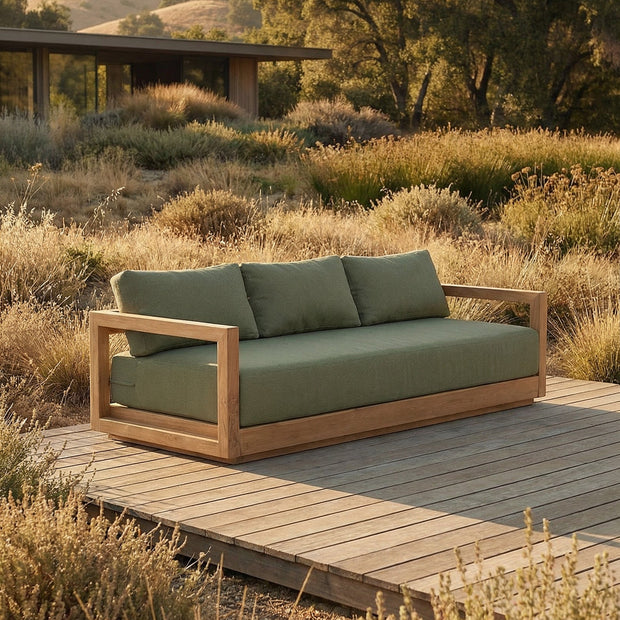 The Umalas Three Seater Sofa - Outdoor - Green Alga