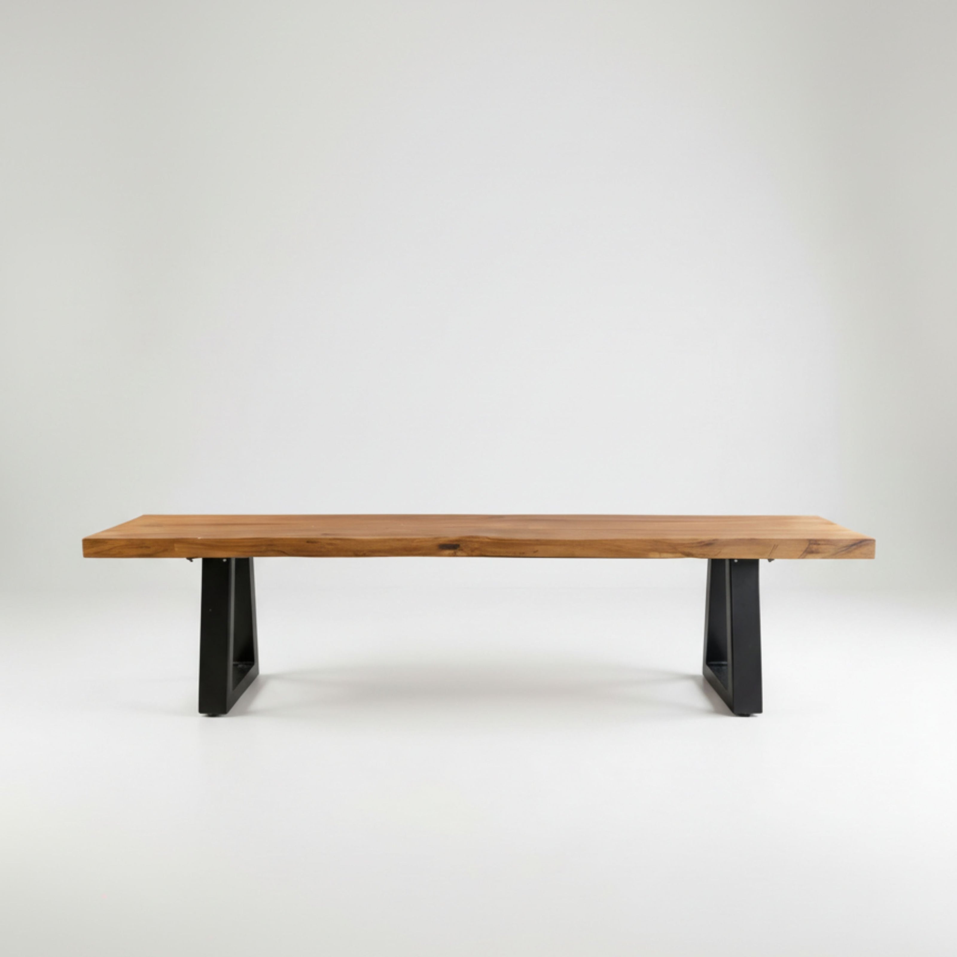 Bench With Iron Legs - Natural - 280
