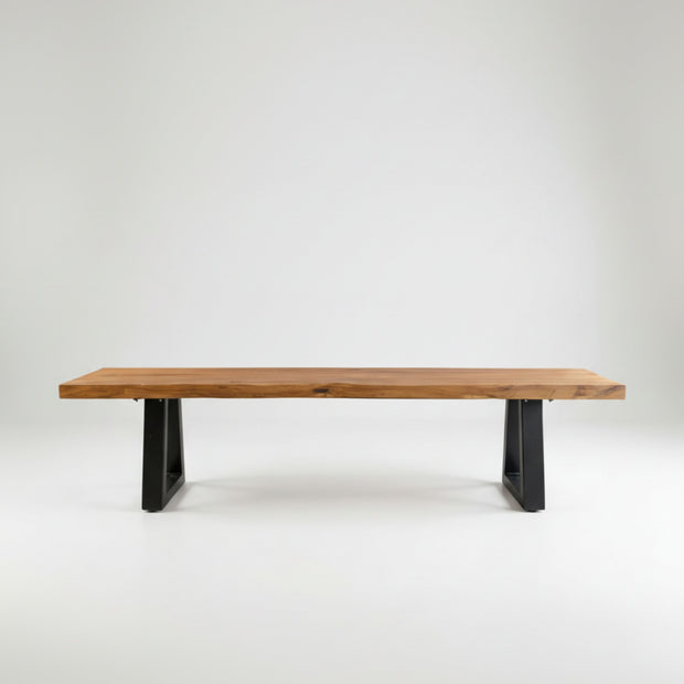 Bench With Iron Legs - Natural - 280