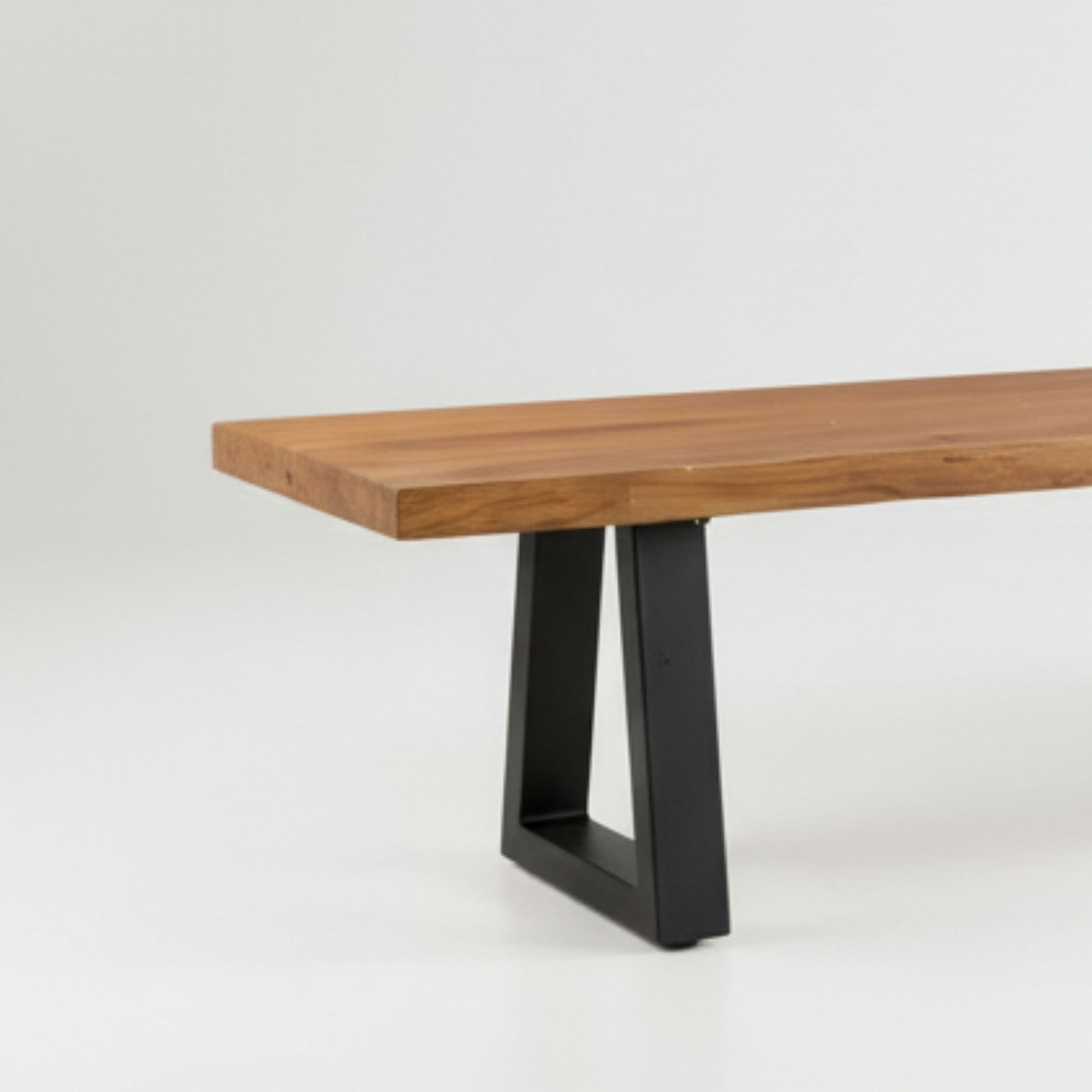 Bench With Iron Legs - Natural - 220