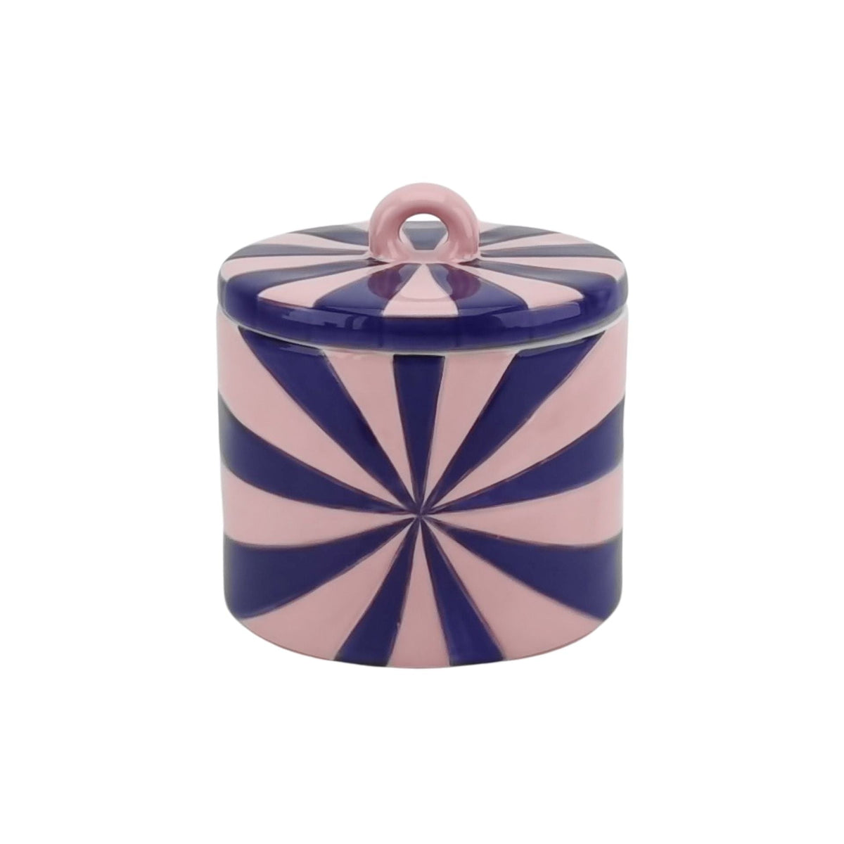 Decorative Jar - Swirl - Dolomite - Blue/Pink - 11 x 11 x 11.5 cm