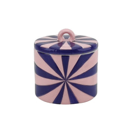 Decorative Jar - Swirl - Dolomite - Blue/Pink - 11 x 11 x 11.5 cm