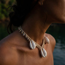 The Large White Cowrie Shell Necklace