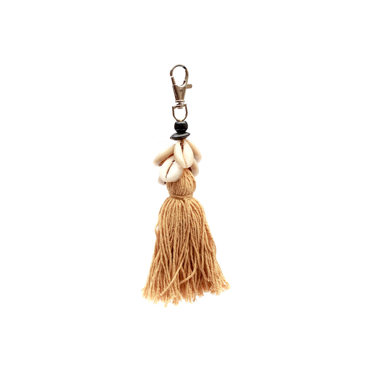 The Cowrie Tassel Keychain - Mocca