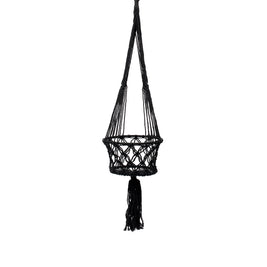 The Macrame Plant Holder - Black - L