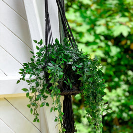 The Macrame Plant Holder - Black - L