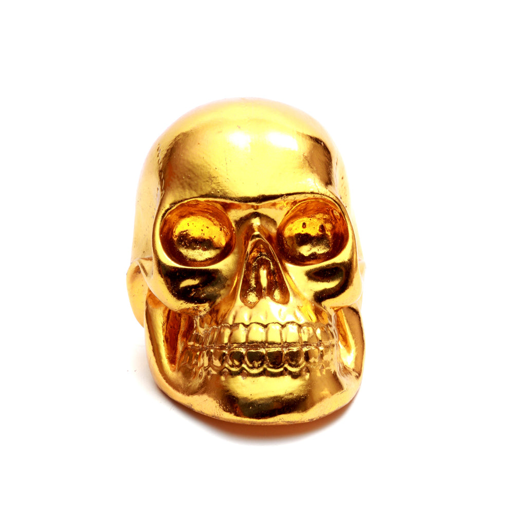 Resin Skull Head, Gold, Small