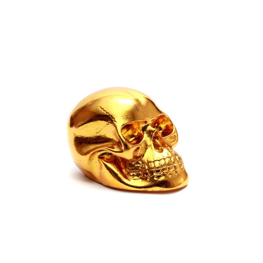 Resin Skull Head, Gold, Small