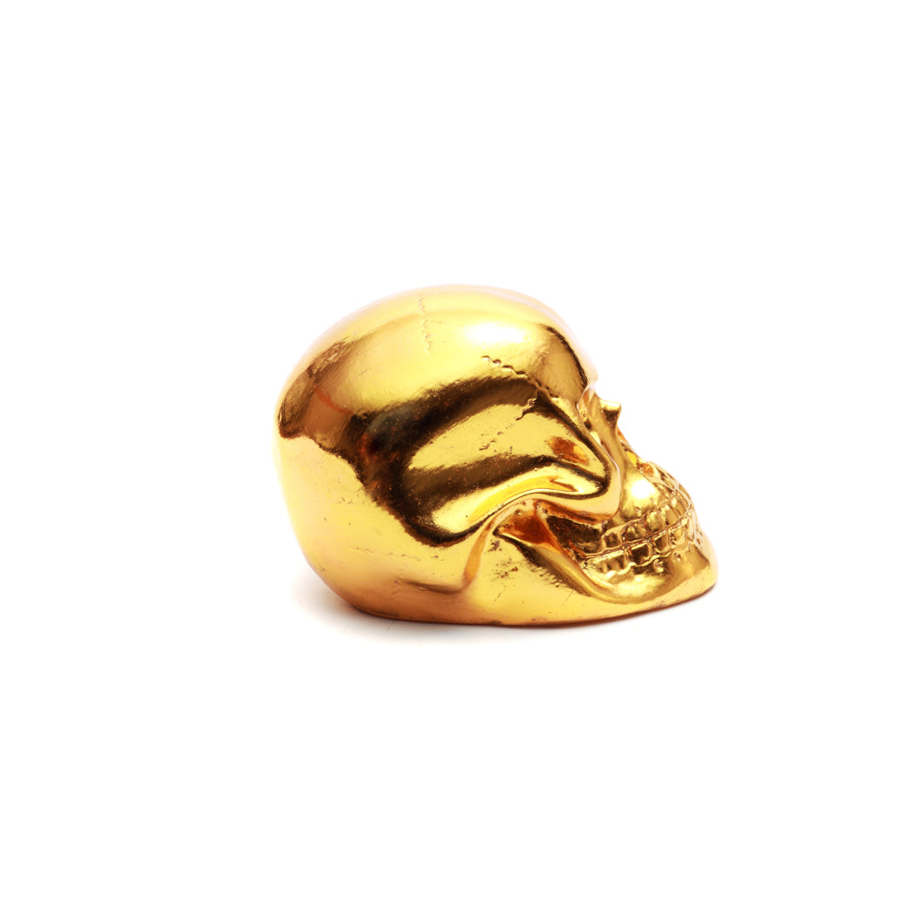 Resin Skull Head, Gold, Small