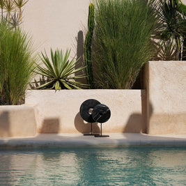 The Marble Disc on Stand - Black - M