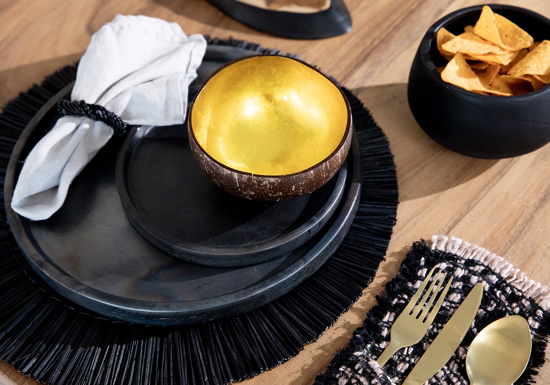 The Beaded Napkin Ring - Black
