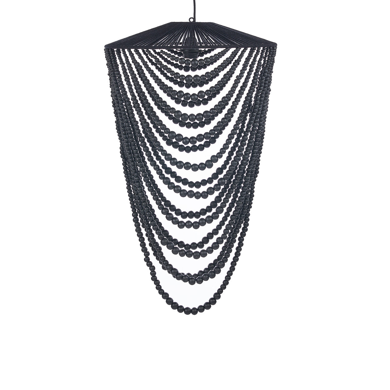 The Wooden Bead Chandelier - Black - Large
