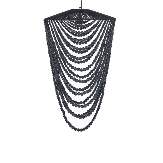 The Wooden Bead Chandelier - Black - Large