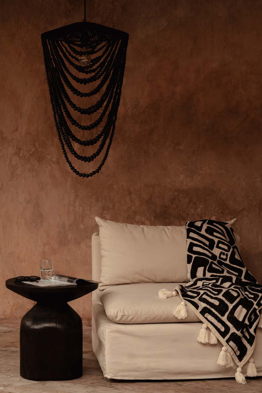 The Wooden Bead Chandelier - Black - Large