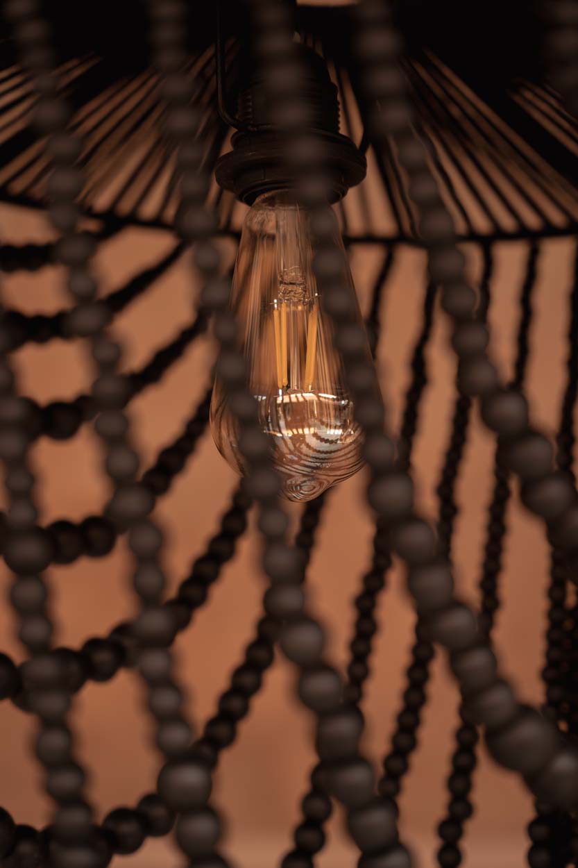 The Wooden Bead Chandelier - Black - Large