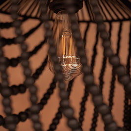 The Wooden Bead Chandelier - Black - Large