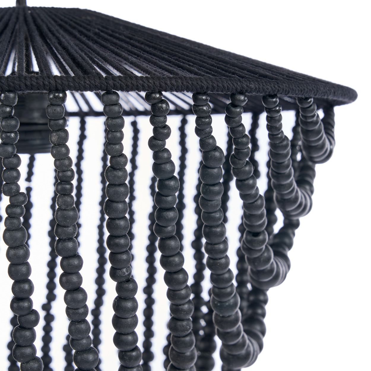 The Wooden Bead Chandelier - Black - Large