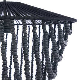 The Wooden Bead Chandelier - Black - Large