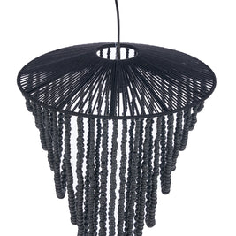 The Wooden Bead Chandelier - Black - Large